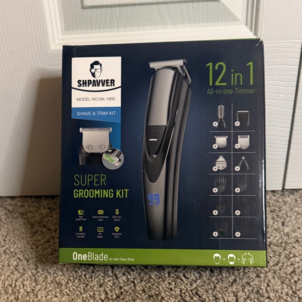 12-in-1 Grooming Kit - Black and Silver